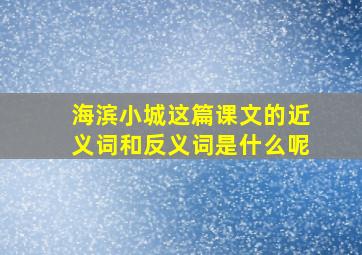 海滨小城这篇课文的近义词和反义词是什么呢