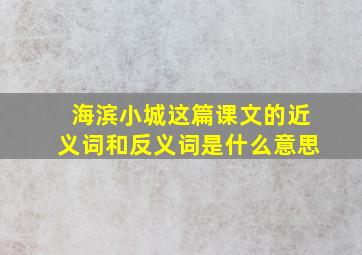 海滨小城这篇课文的近义词和反义词是什么意思