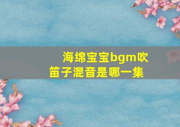 海绵宝宝bgm吹笛子混音是哪一集