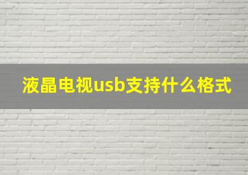 液晶电视usb支持什么格式