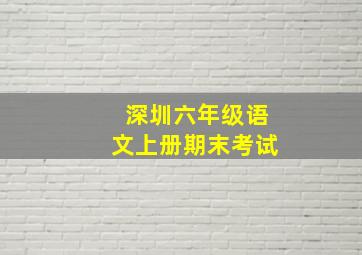 深圳六年级语文上册期末考试