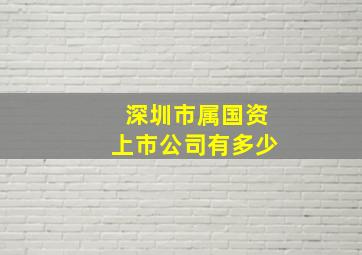 深圳市属国资上市公司有多少