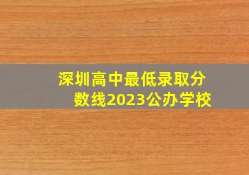 深圳高中最低录取分数线2023公办学校