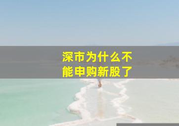 深市为什么不能申购新股了