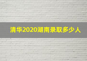 清华2020湖南录取多少人