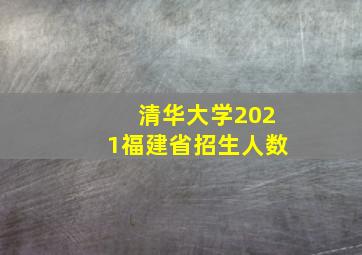 清华大学2021福建省招生人数