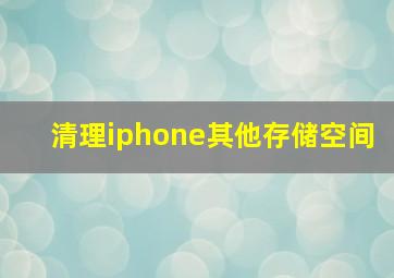 清理iphone其他存储空间