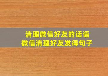 清理微信好友的话语微信清理好友发得句子