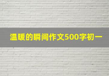 温暖的瞬间作文500字初一