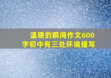 温暖的瞬间作文600字初中有三处环境描写