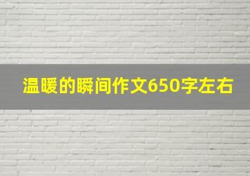 温暖的瞬间作文650字左右