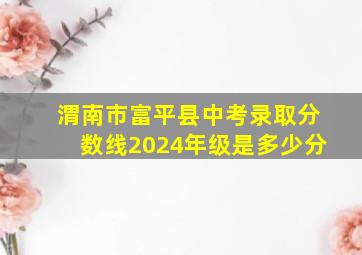 渭南市富平县中考录取分数线2024年级是多少分