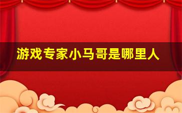 游戏专家小马哥是哪里人