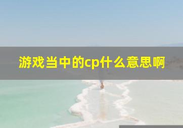 游戏当中的cp什么意思啊