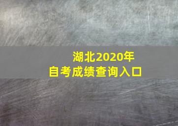 湖北2020年自考成绩查询入口