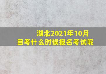 湖北2021年10月自考什么时候报名考试呢