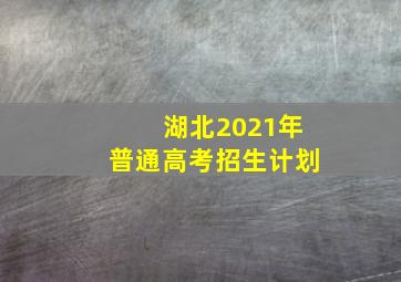 湖北2021年普通高考招生计划