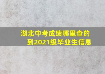 湖北中考成绩哪里查的到2021级毕业生信息