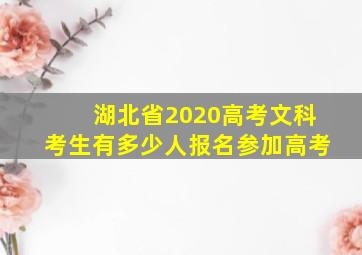 湖北省2020高考文科考生有多少人报名参加高考