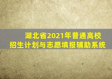 湖北省2021年普通高校招生计划与志愿填报辅助系统