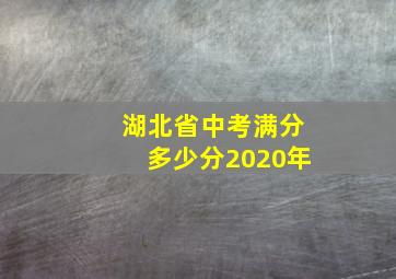 湖北省中考满分多少分2020年