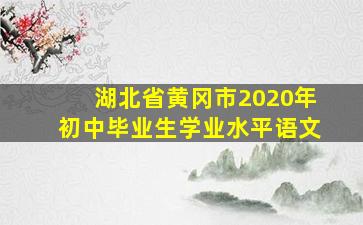 湖北省黄冈市2020年初中毕业生学业水平语文