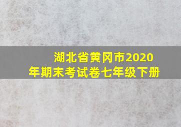 湖北省黄冈市2020年期末考试卷七年级下册