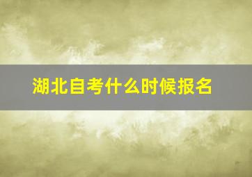 湖北自考什么时候报名