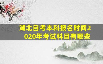 湖北自考本科报名时间2020年考试科目有哪些