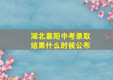 湖北襄阳中考录取结果什么时候公布