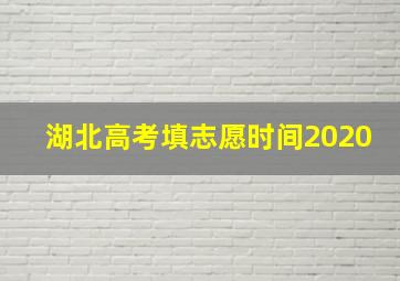 湖北高考填志愿时间2020