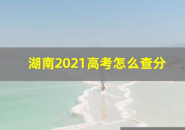 湖南2021高考怎么查分