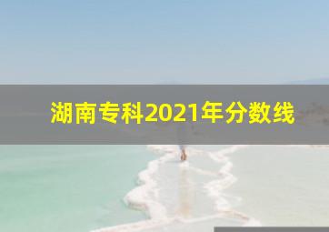 湖南专科2021年分数线