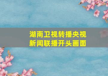 湖南卫视转播央视新闻联播开头画面