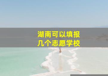 湖南可以填报几个志愿学校