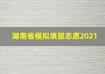 湖南省模拟填报志愿2021