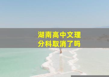 湖南高中文理分科取消了吗