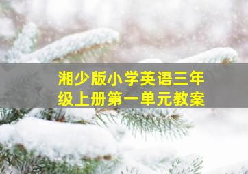 湘少版小学英语三年级上册第一单元教案