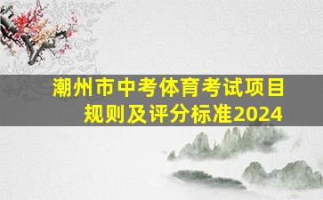 潮州市中考体育考试项目规则及评分标准2024