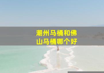 潮州马桶和佛山马桶哪个好