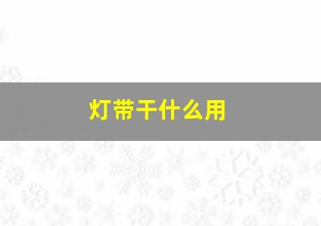 灯带干什么用