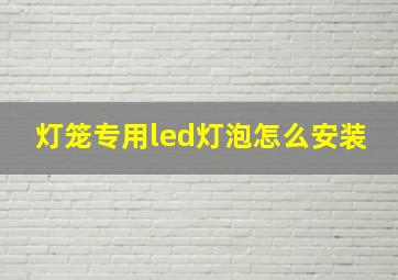 灯笼专用led灯泡怎么安装