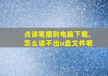 点读笔插到电脑下载,怎么读不出u盘文件呢