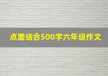 点面结合500字六年级作文