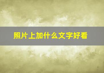 照片上加什么文字好看