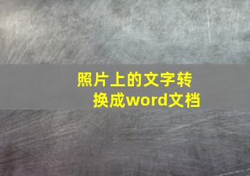 照片上的文字转换成word文档