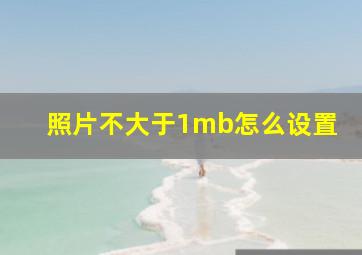 照片不大于1mb怎么设置