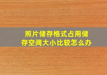 照片储存格式占用储存空间大小比较怎么办