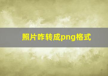 照片咋转成png格式