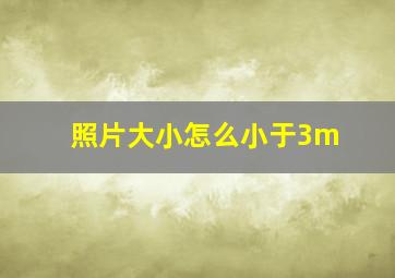 照片大小怎么小于3m